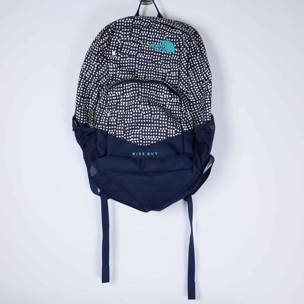 The North Face Wise Guy Backpack Navy Blue Dotted Print School Travel Bag